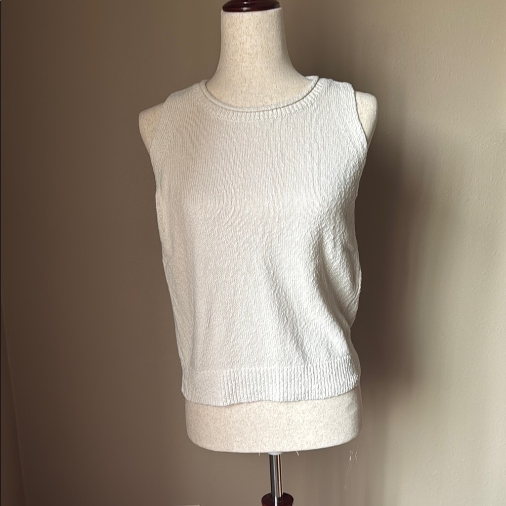 White Sleeveless Knit Top
